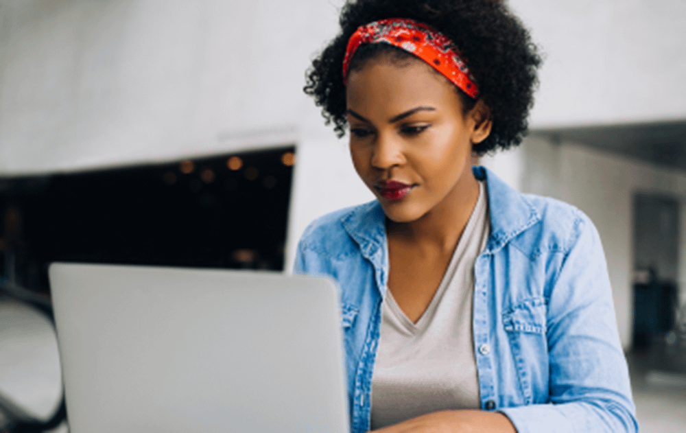 woman using a laptop computer