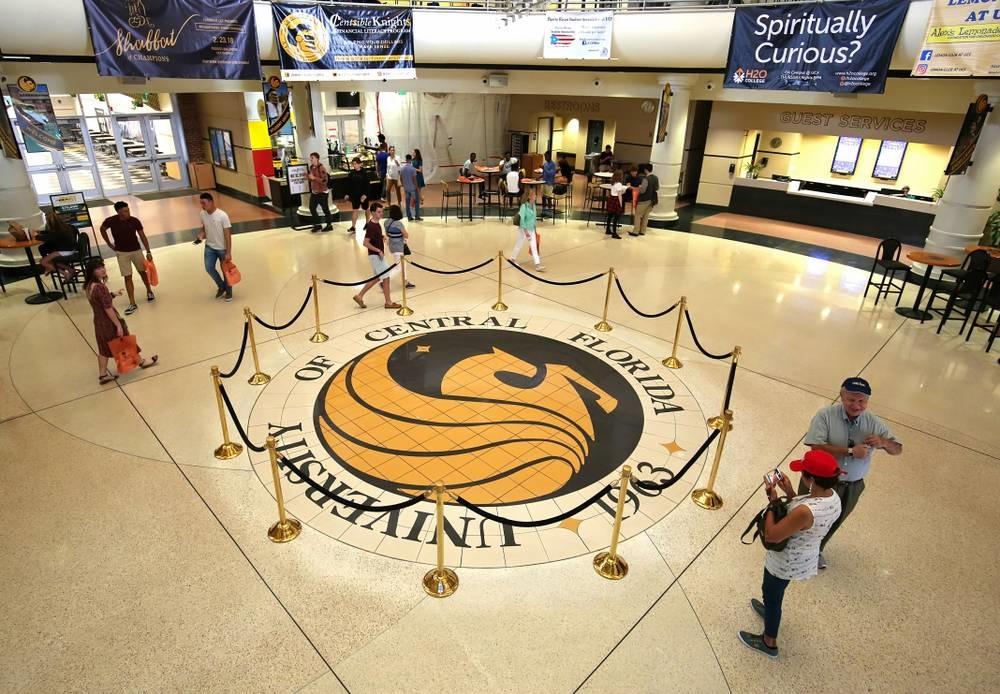 Students and parents walking through the UCF Student Union